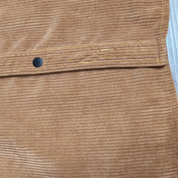 Cross Eyed Moose Corduroy Long Sleeve Snap Up Shirt, Size XL In Brown - Picture 9 of 10